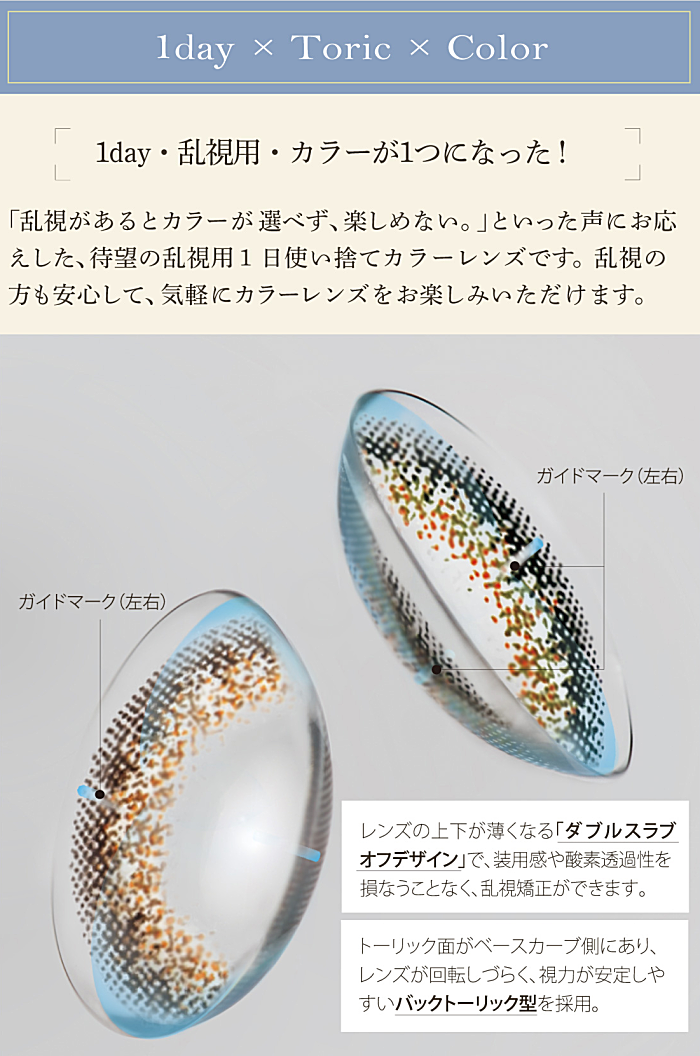 ネオサイトワンデーシエルUVトーリックのデザイン