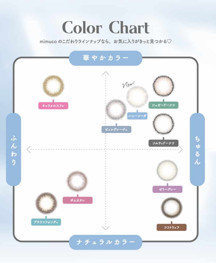 mimucoのカラーチャート