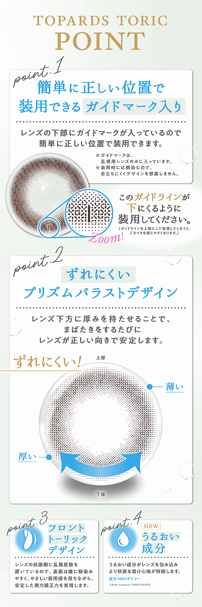 乱視用コンタクトのデザイン