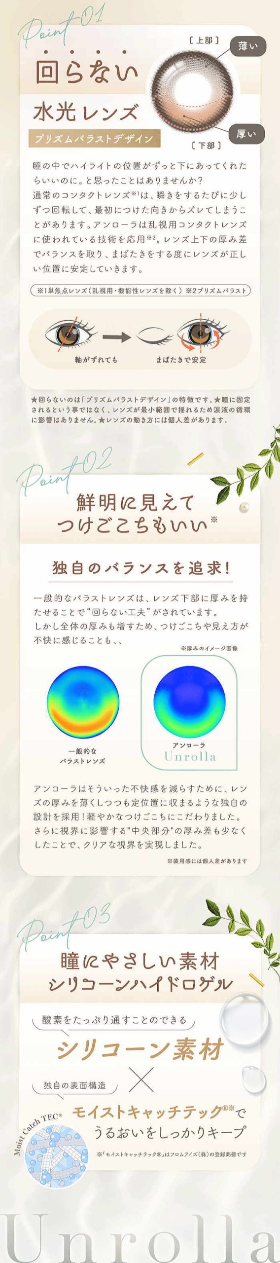 回らない水光レンズの秘密